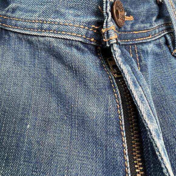 AKOO Jeans Mens 40/34 Blue Paint Splatter Distressed No Rivals Patch Big Oak Fit - Picture 4 of 16